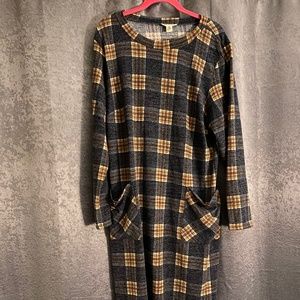 Plaid above the knee length dress